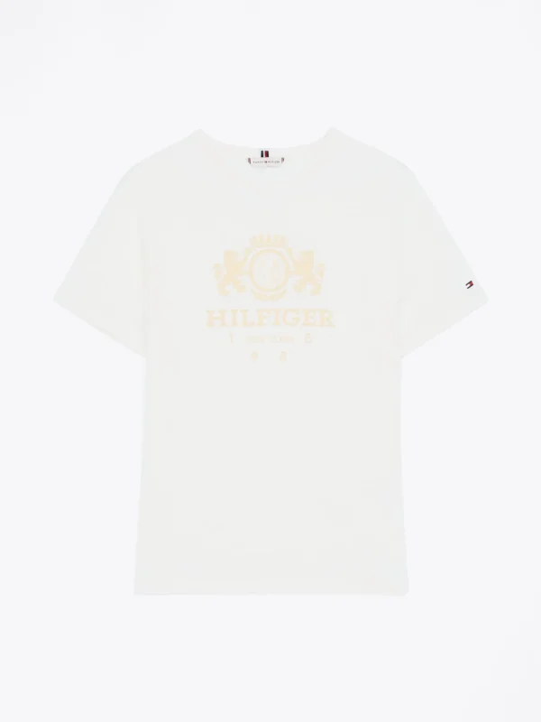 Tommy Hilfiger Rundhals-T-Shirt mit Kontrast-Besätzen ANCIENT WHITE Flash Sale