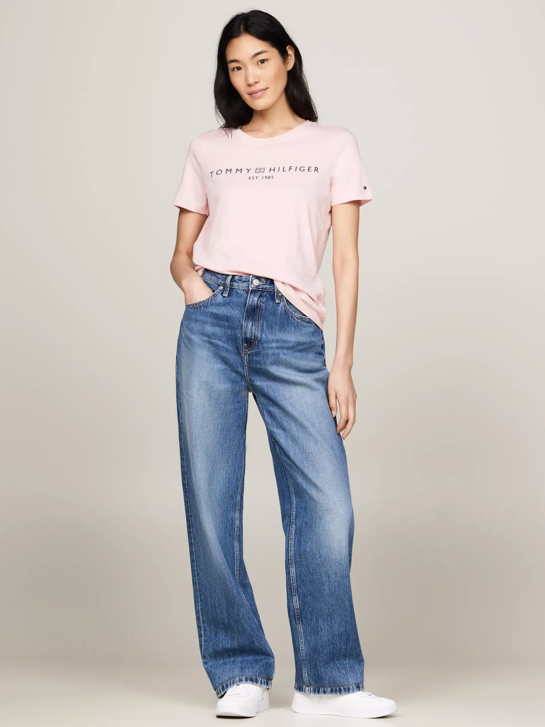 Tommy Hilfiger Rundhals-T-Shirt mit Logo DELICATE PINK Fashion