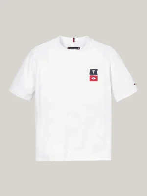 Tommy Hilfiger Rundhals-T-Shirt mit Logo-Print hinten WHITE Cheap
