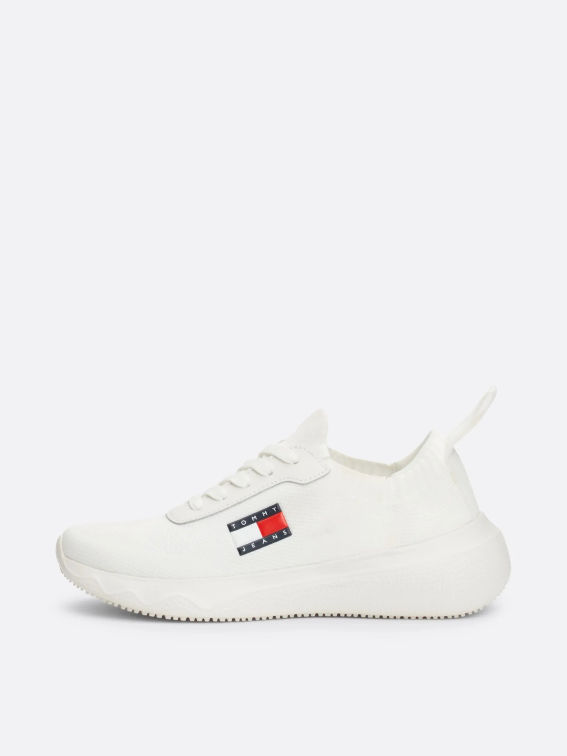 Tommy Hilfiger Runner-Sneaker aus Strick mit Logo ECRU Outlet