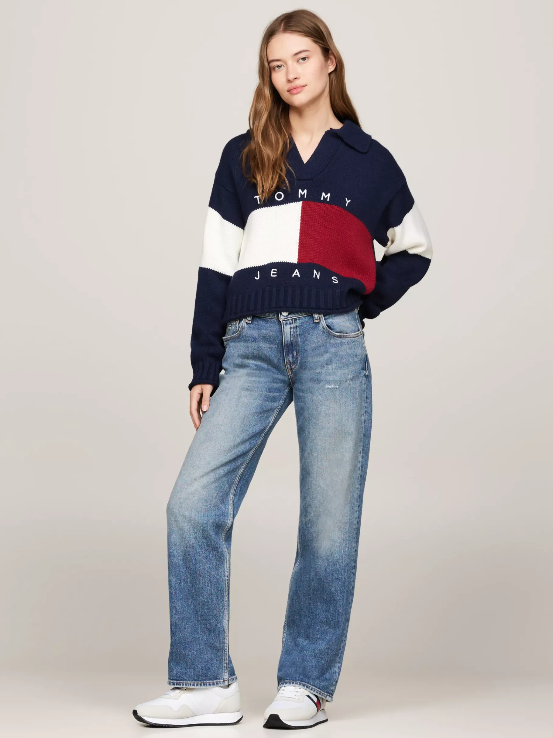 Tommy Hilfiger Runner-Sneaker mit verschiedenen Strukturen WHITE New