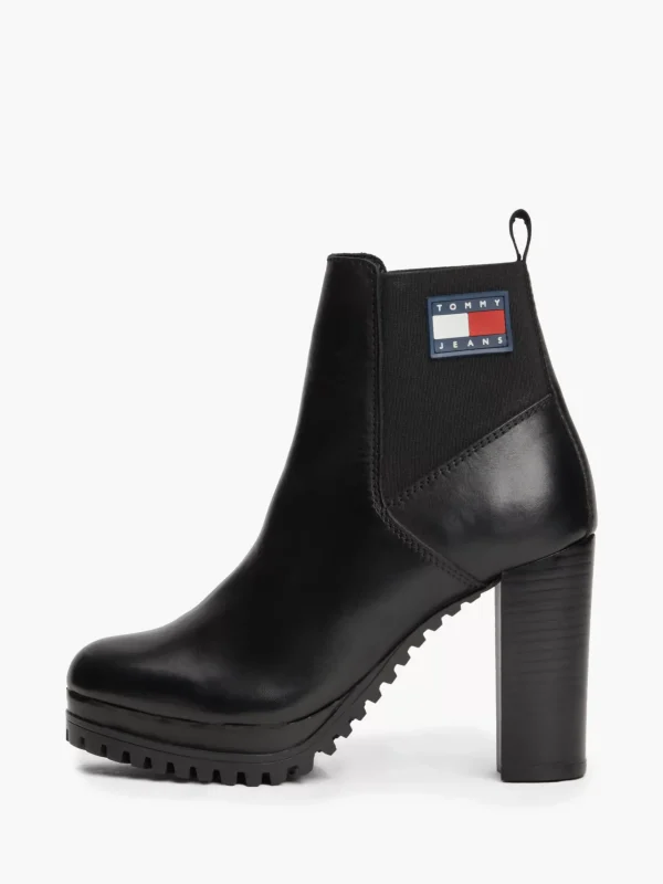 Tommy Hilfiger Rutschhemmende Leder-Stiefelette BLACK Best