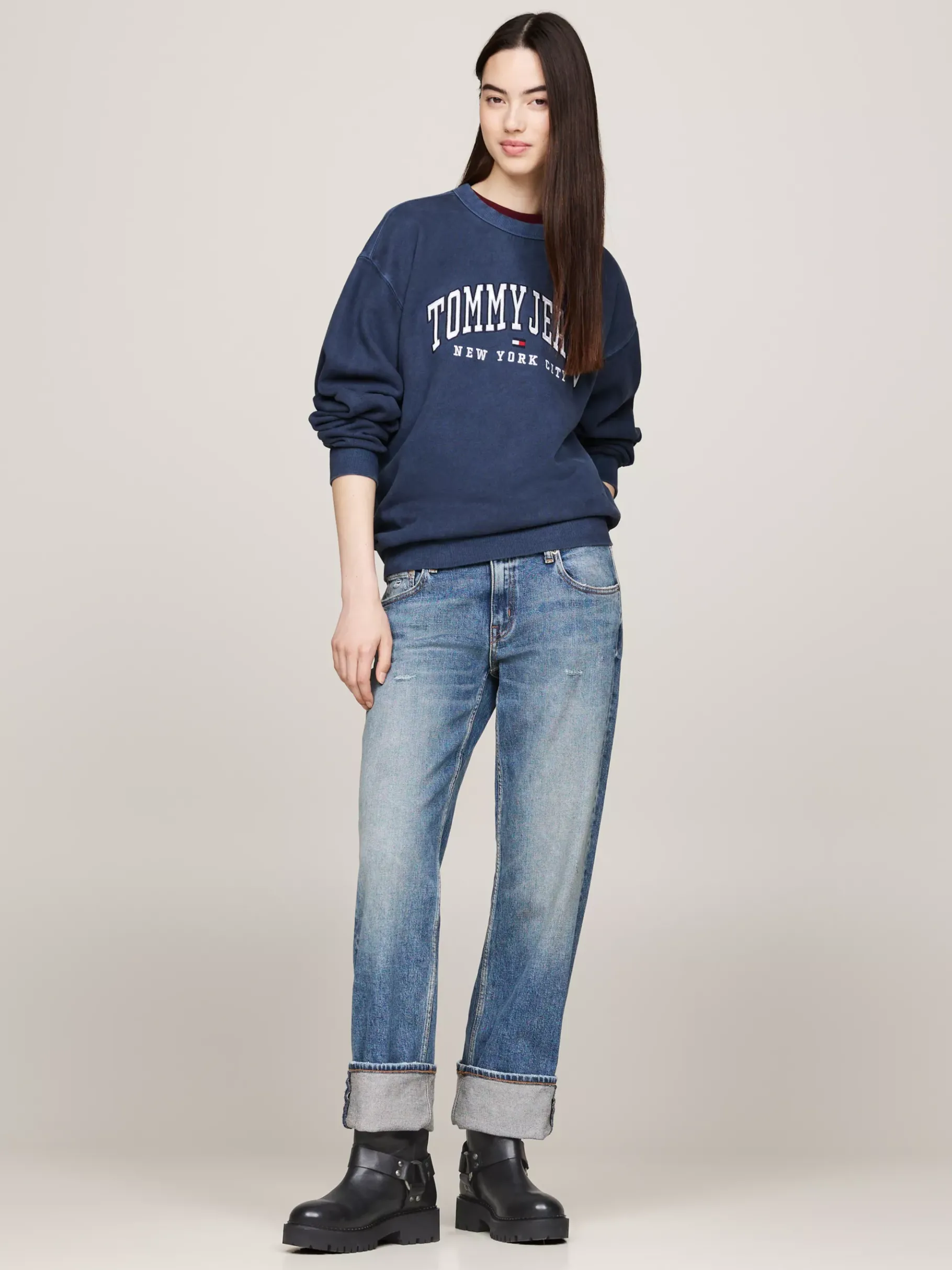 Tommy Hilfiger Rutschhemmender Biker-Stiefel aus Leder BLACK Hot