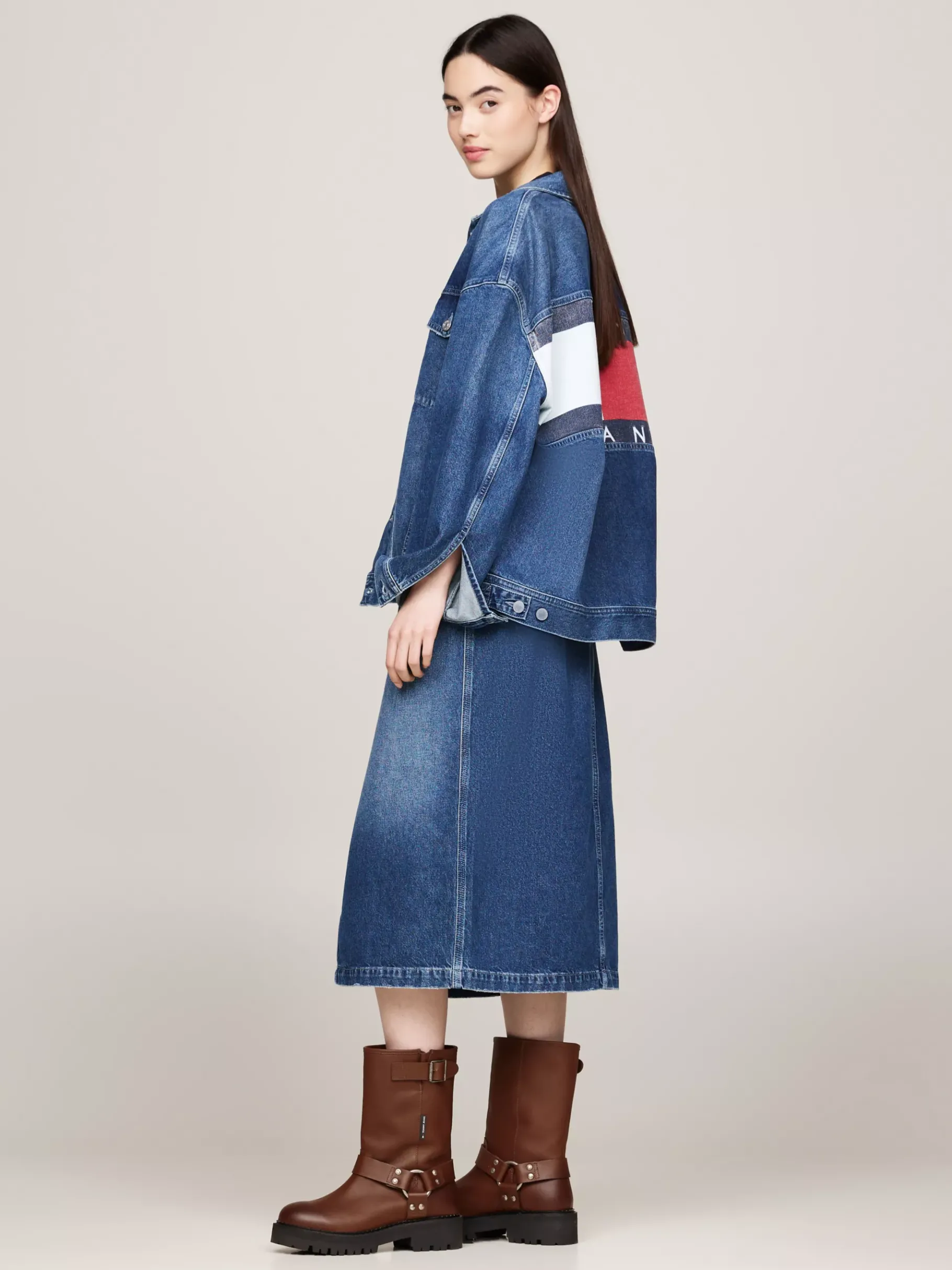 Tommy Hilfiger Rutschhemmender Biker-Stiefel aus Leder CAROB CHOCOLATE New