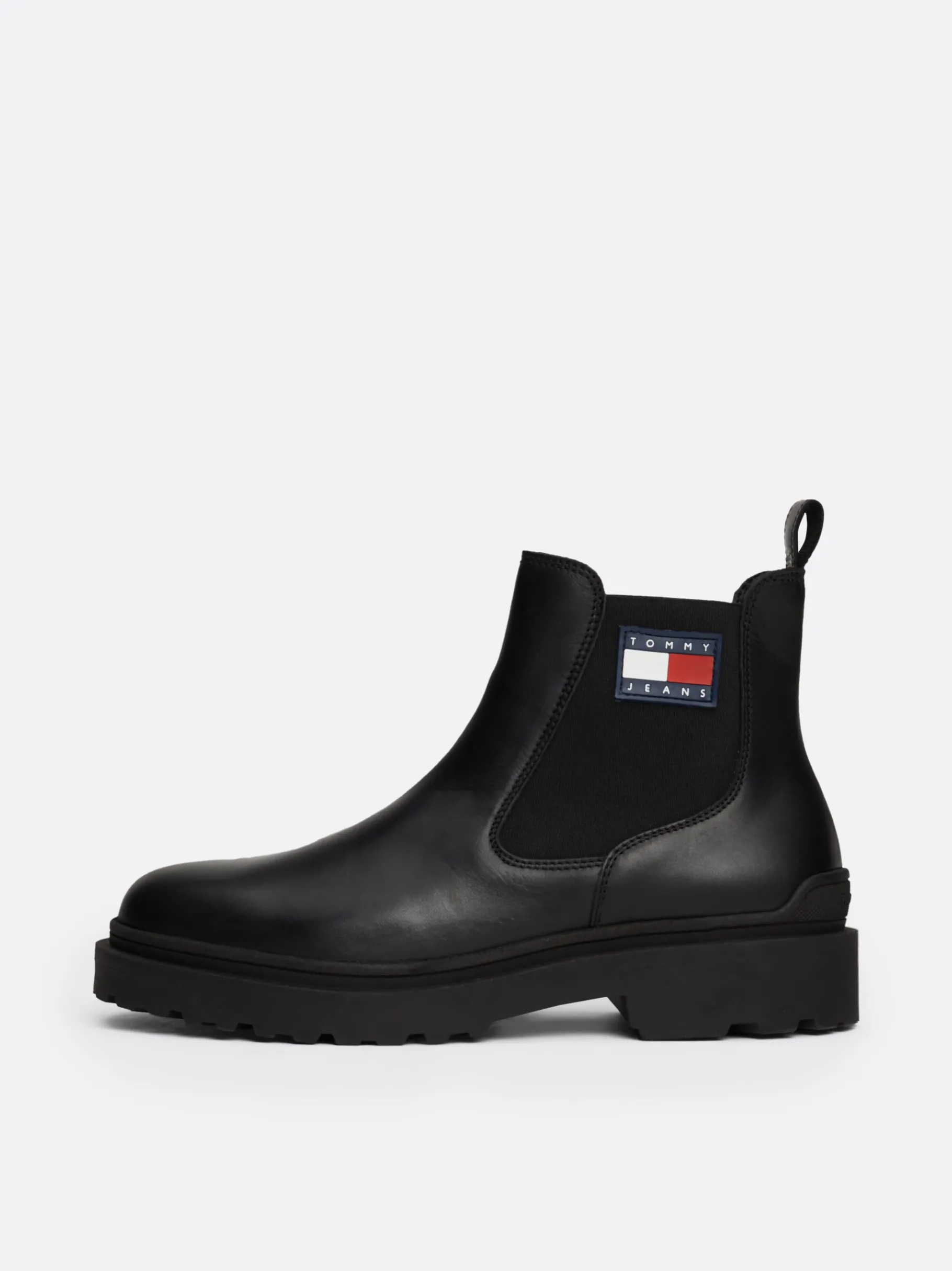 Tommy Hilfiger Rutschhemmender Chelsea-Boot aus Leder BLACK Sale
