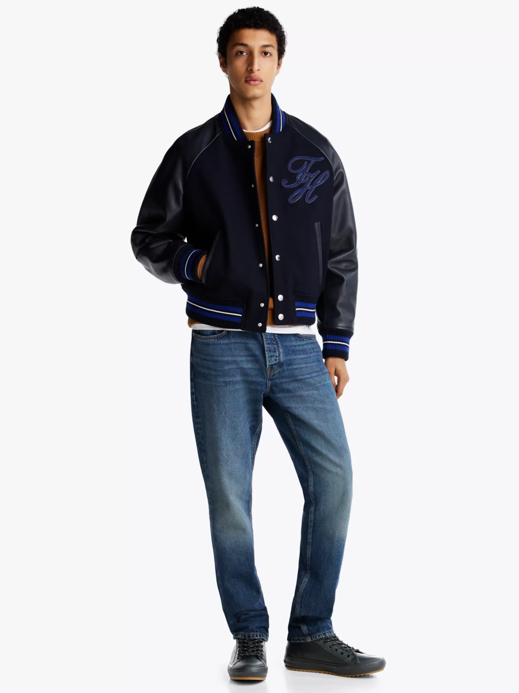 Tommy Hilfiger Rutschhemmender Mid-Top Sneaker aus Leder BLACK New