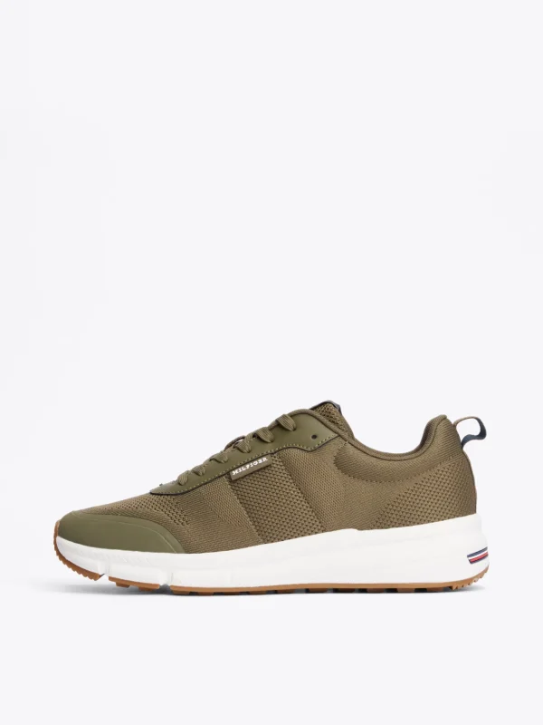 Tommy Hilfiger Rutschhemmender Runner-Sneaker mit Strick ARMY GREEN Sale