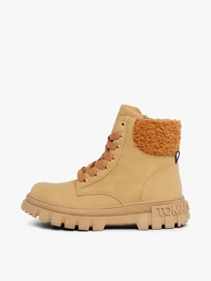 Tommy Hilfiger Rutschhemmender Schnürstiefel mit Fleece COGNAC Best Sale