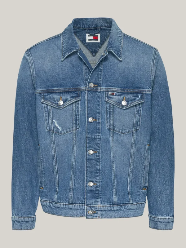 Tommy Hilfiger Ryan Truckerjacke aus Denim im Used Look DENIM MEDIUM Discount