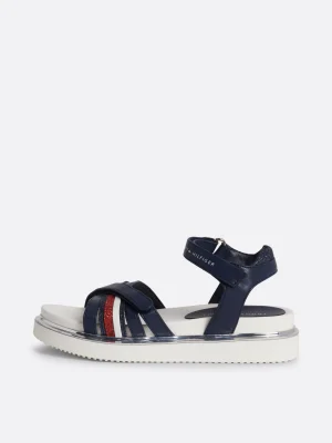 Tommy Hilfiger Sandale mit Branding und Glitzer-Riemen BLUE Store