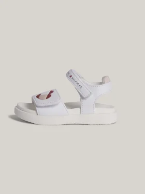 Tommy Hilfiger Sandale mit Klettverschluss und Flag-Herz WHITE / PINK Outlet