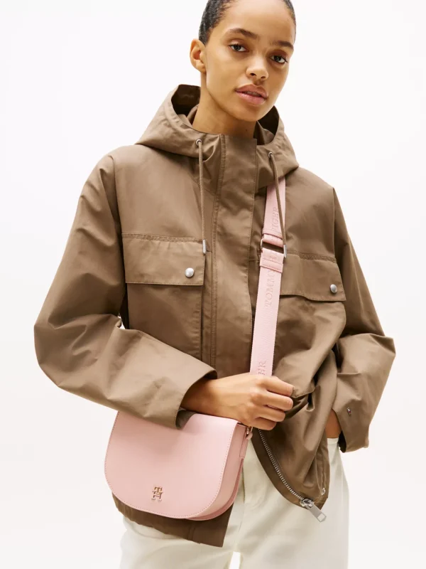 Tommy Hilfiger Satteltasche mit Logo-Crossbody-Riemen FOGGY PINK Outlet