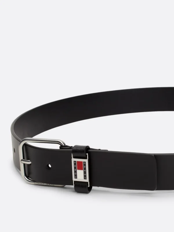 Tommy Hilfiger Scanton Ledergürtel mit Metall-Schlaufe BLACK Discount