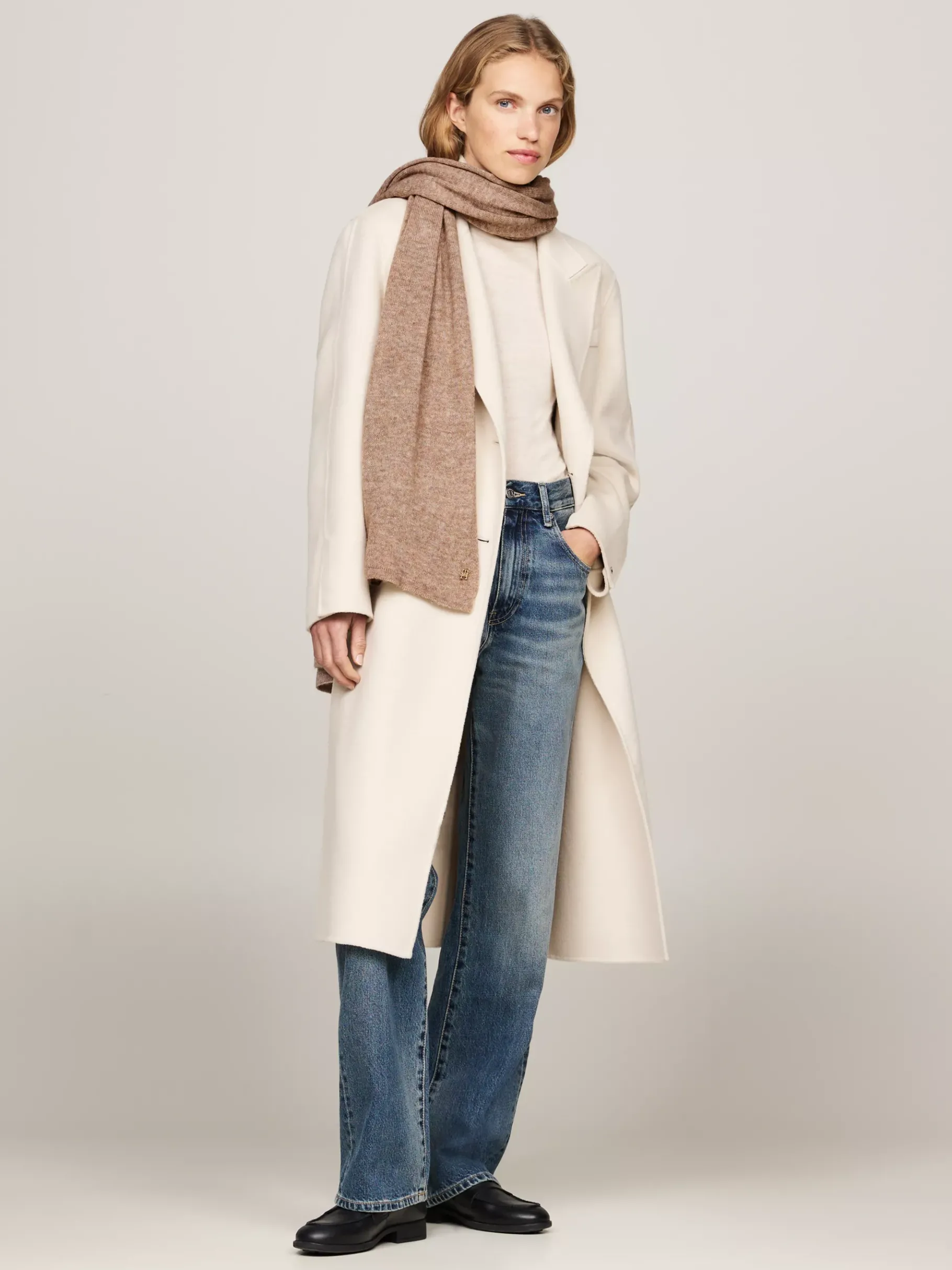 Tommy Hilfiger Schal mit TH-Monogramm und Kaschmir LEGACY BROWN MELANGE Best