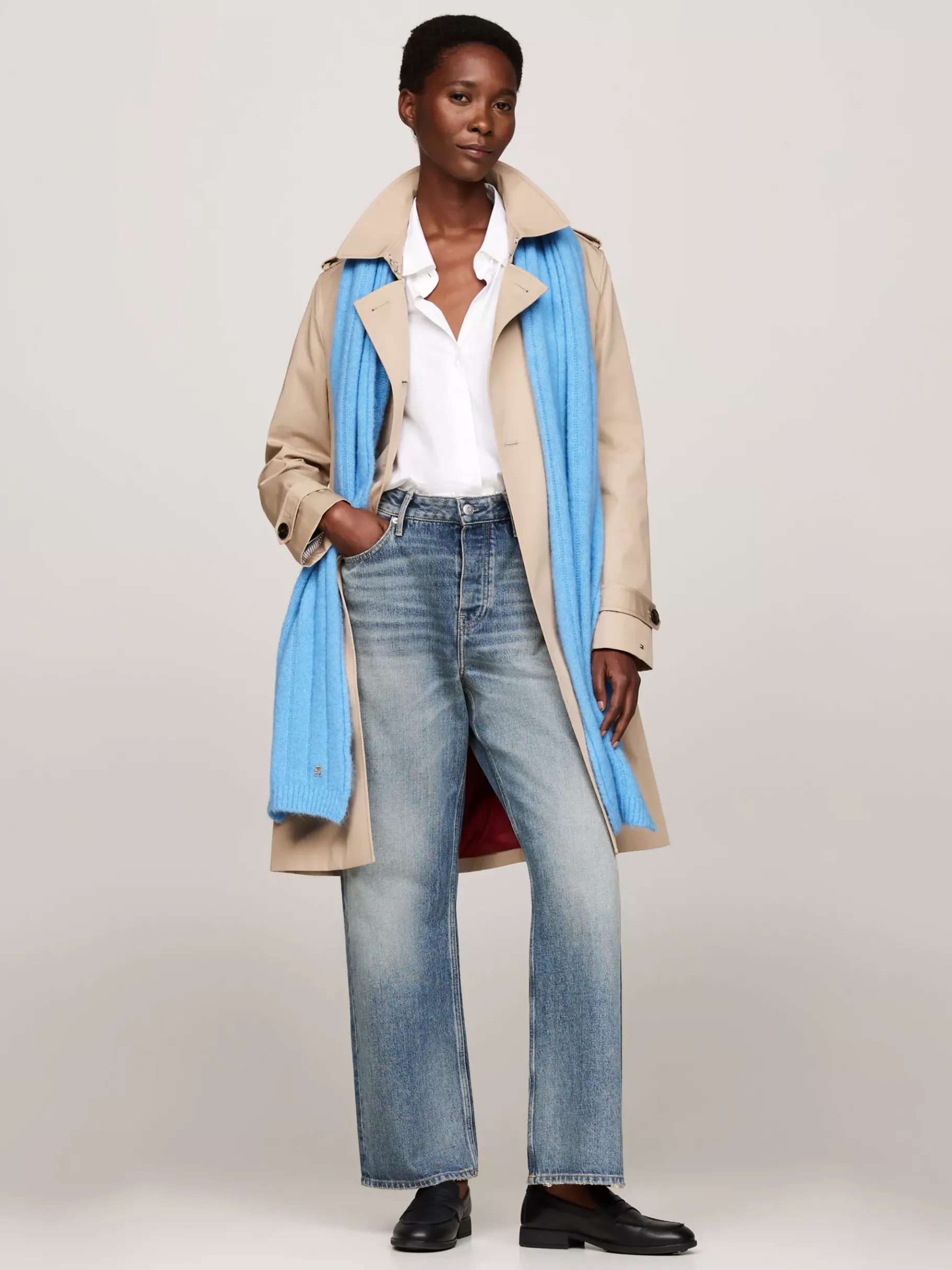 Tommy Hilfiger Schal mit TH-Monogramm und Alpakawolle BREEZY BLUE Cheap