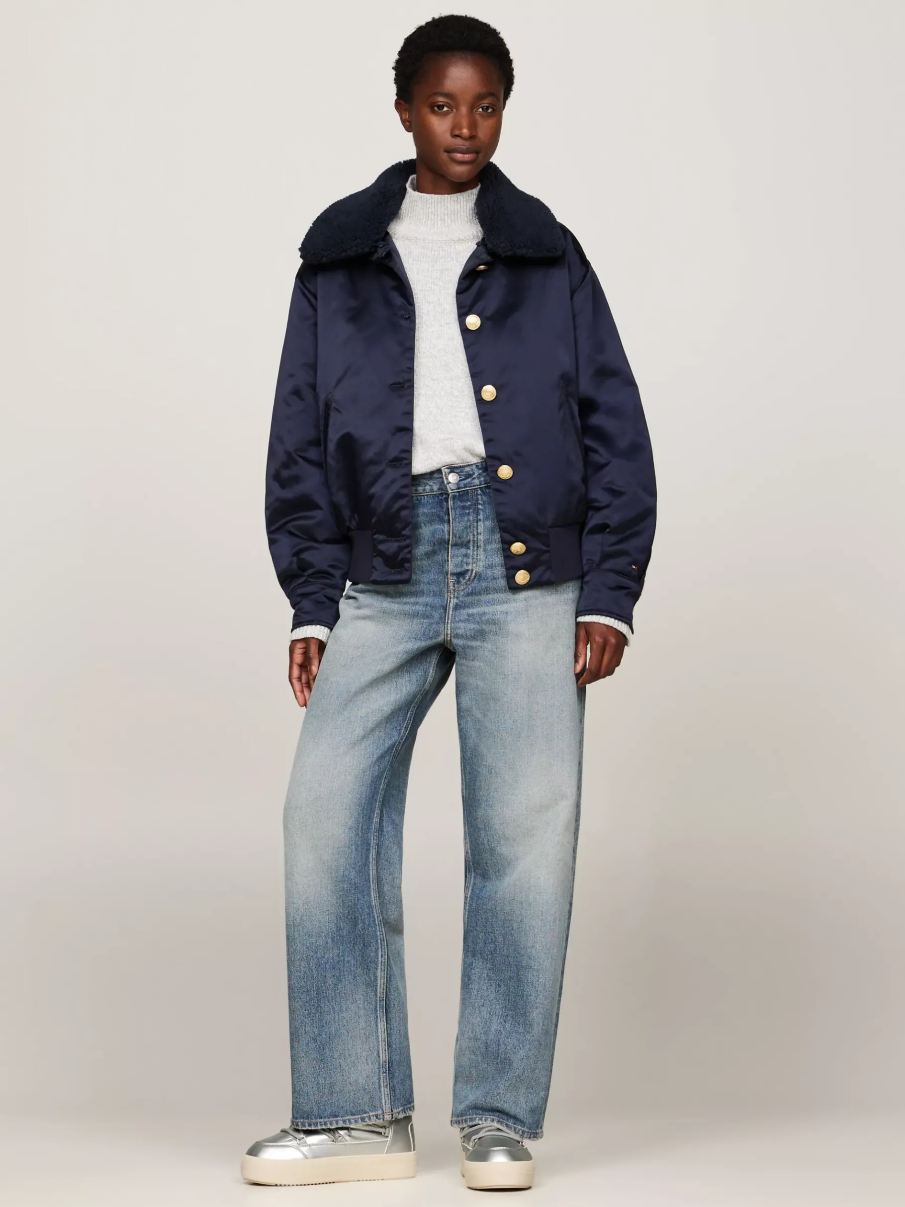 Tommy Hilfiger Schnür-Schneestiefel mit TH-Monogramm SILVER Best