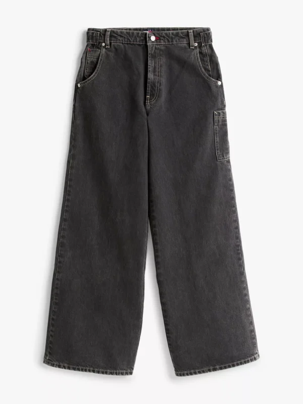 Tommy Hilfiger Schwarze Carpenter-Jeans mit weitem Bein DENIM BLACK Store
