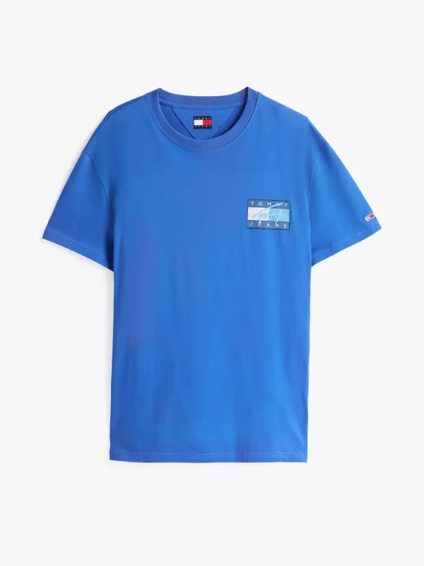 Tommy Hilfiger Signature Baumwoll-T-Shirt mit Rückenlogo TEMPO BLUE Shop