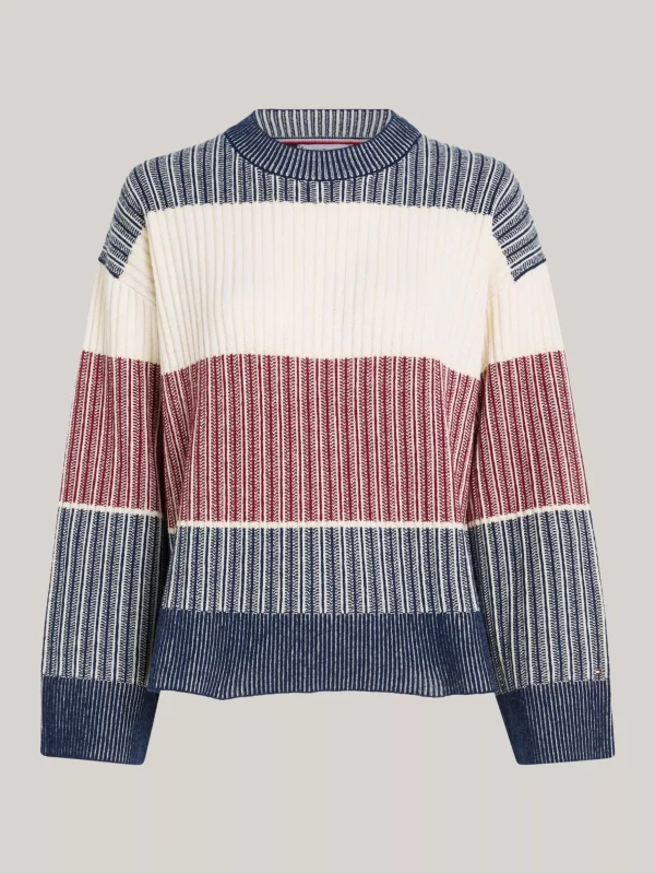 Tommy Hilfiger Signature Relaxed Fit Wollmix-Pullover DESERT SKY Cheap