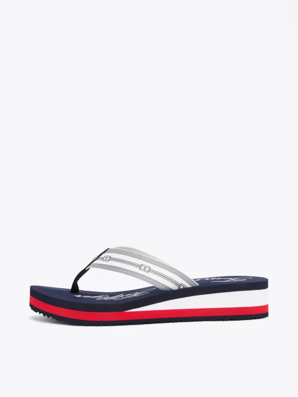 Tommy Hilfiger Signature Zehentrenner mit Logo RWB Hot