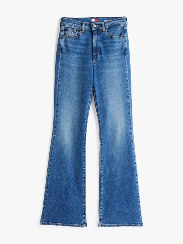 Tommy Hilfiger Skinny Jeans mit ausgestelltem Bein und hohem Bund DENIM MEDIUM Hot