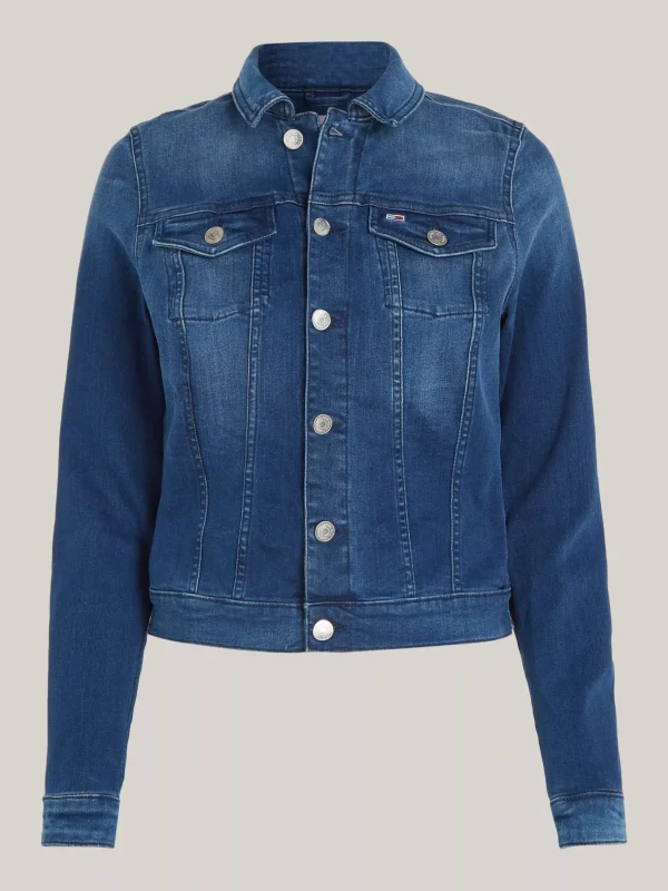 Tommy Hilfiger Slim Fit Jeansjacke aus reiner Baumwolle NEW NICEVILLE MID BLUE STRETCH New