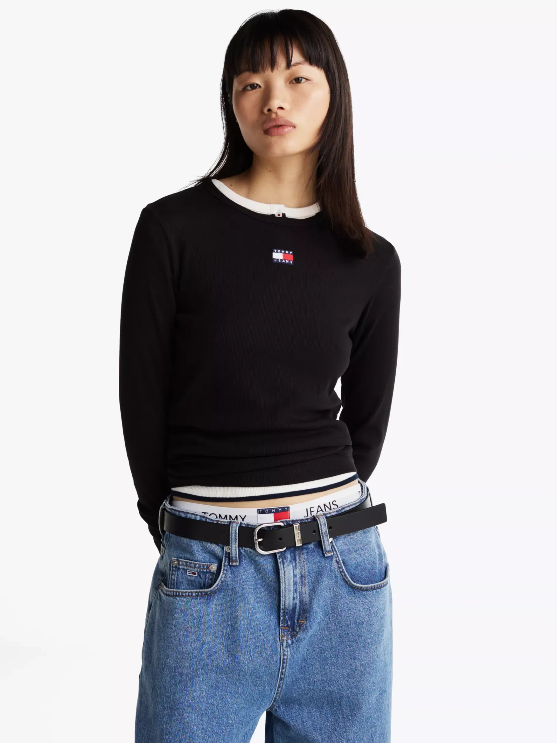 Tommy Hilfiger Slim Fit Langarmshirt BLACK Cheap