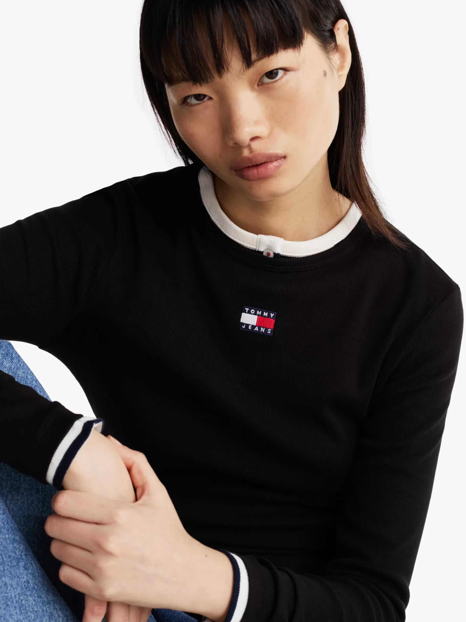 Tommy Hilfiger Slim Fit Langarmshirt BLACK Cheap