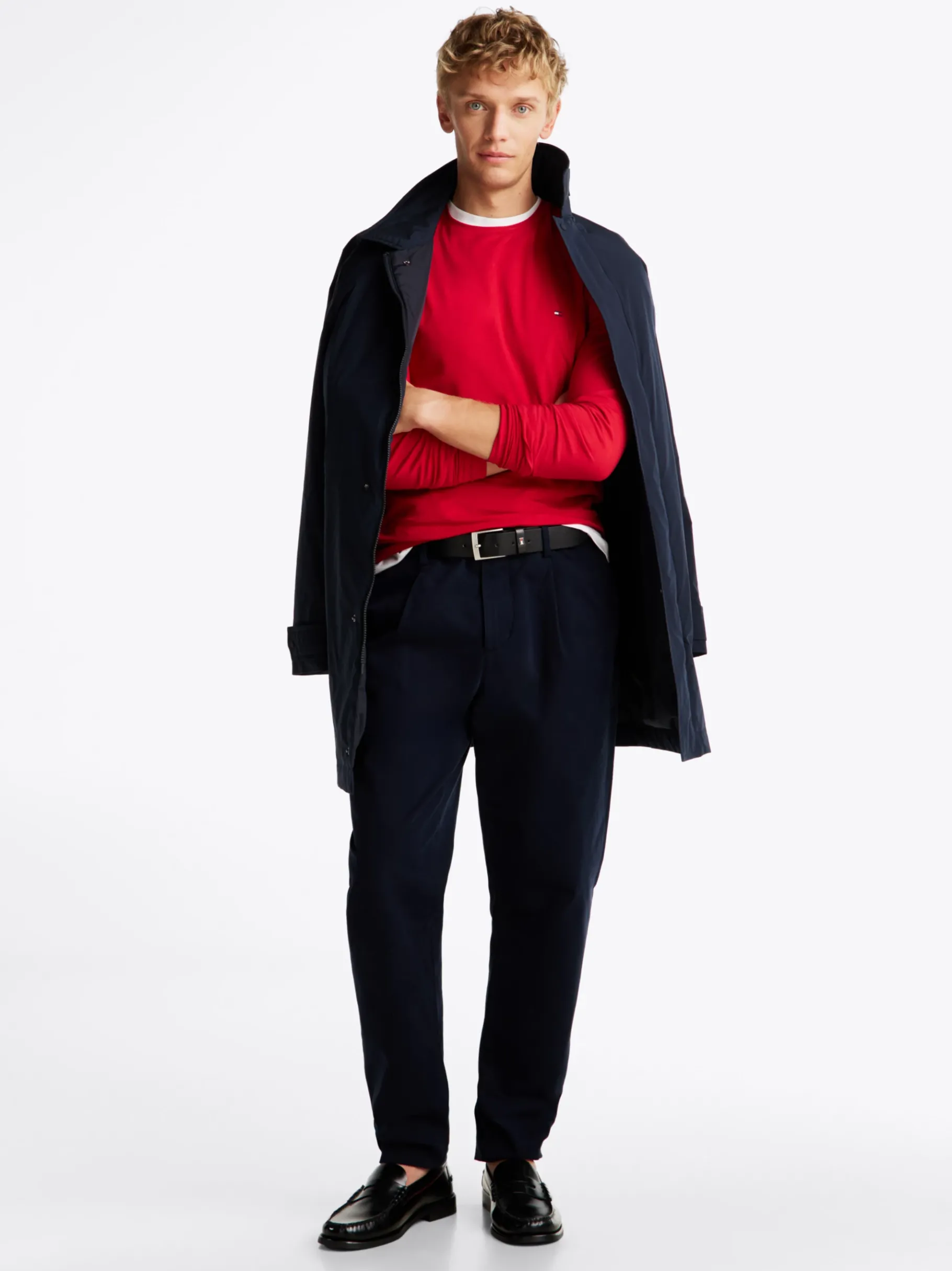 Tommy Hilfiger Slim Fit Langarmshirt MEDIUM RED Cheap