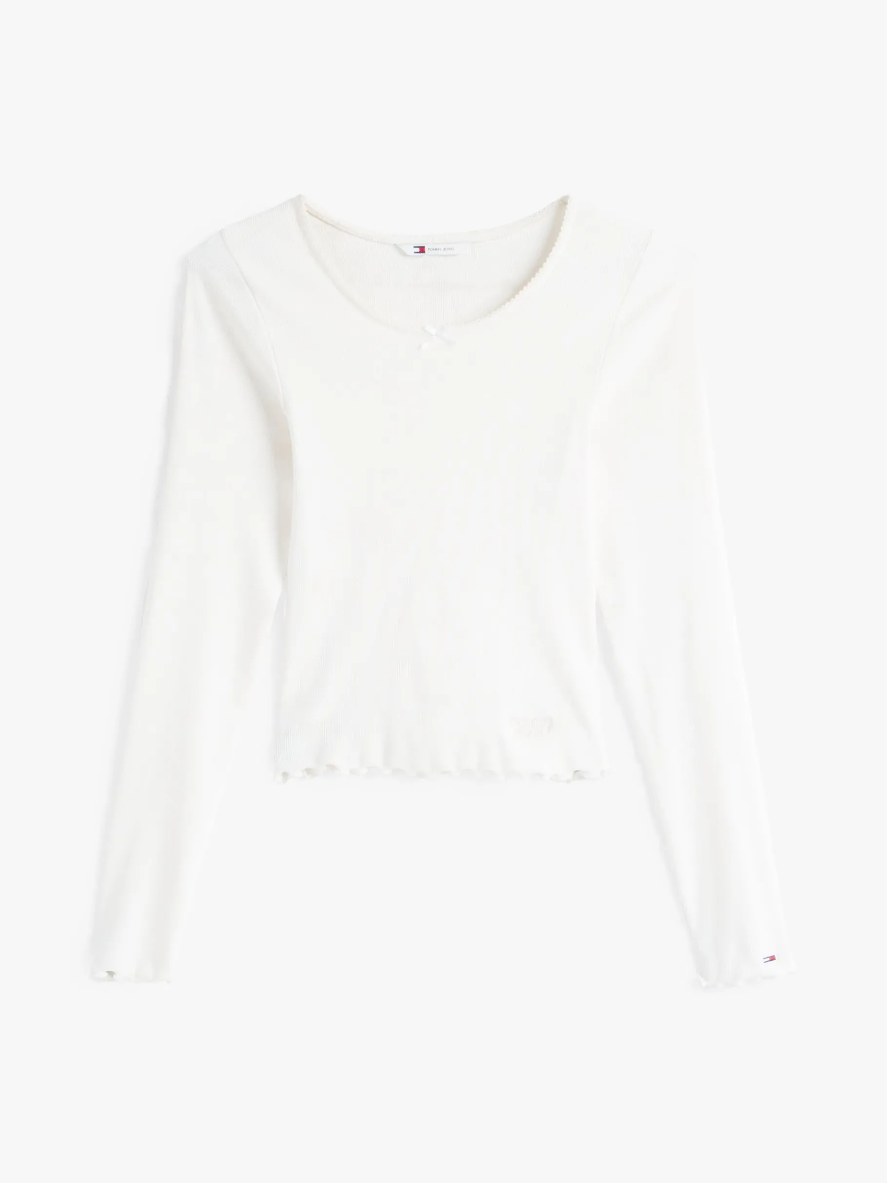 Tommy Hilfiger Slim Fit Langarmshirt mit Bogenkanten ANCIENT WHITE Store