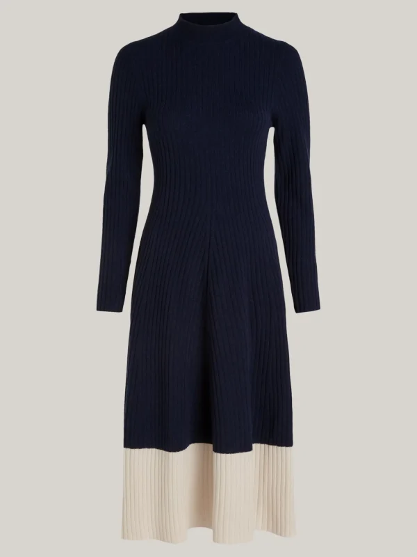 Tommy Hilfiger Slim Fit Midi-Strickkleid mit Kaschmir DESERT SKY Hot