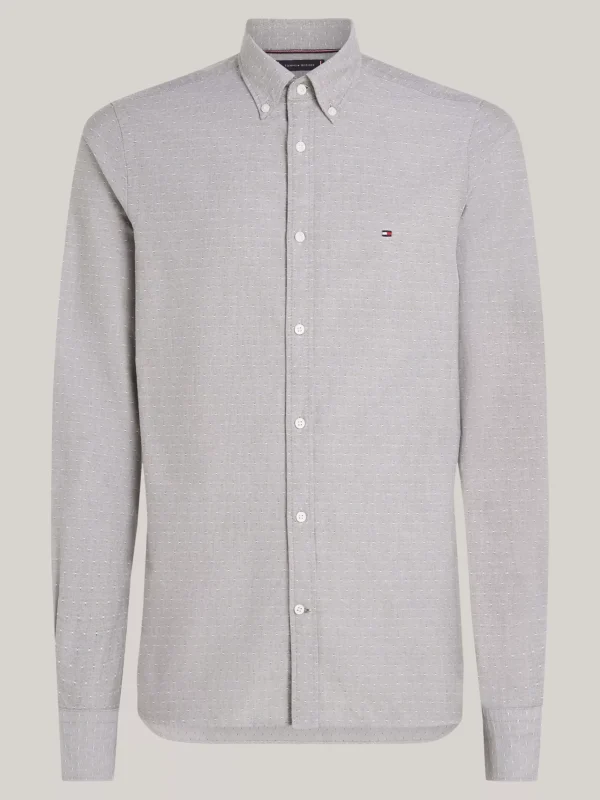 Tommy Hilfiger Slim Fit Oxford-Hemd mit Dobby-Effekt ARMY GREEN Best Sale