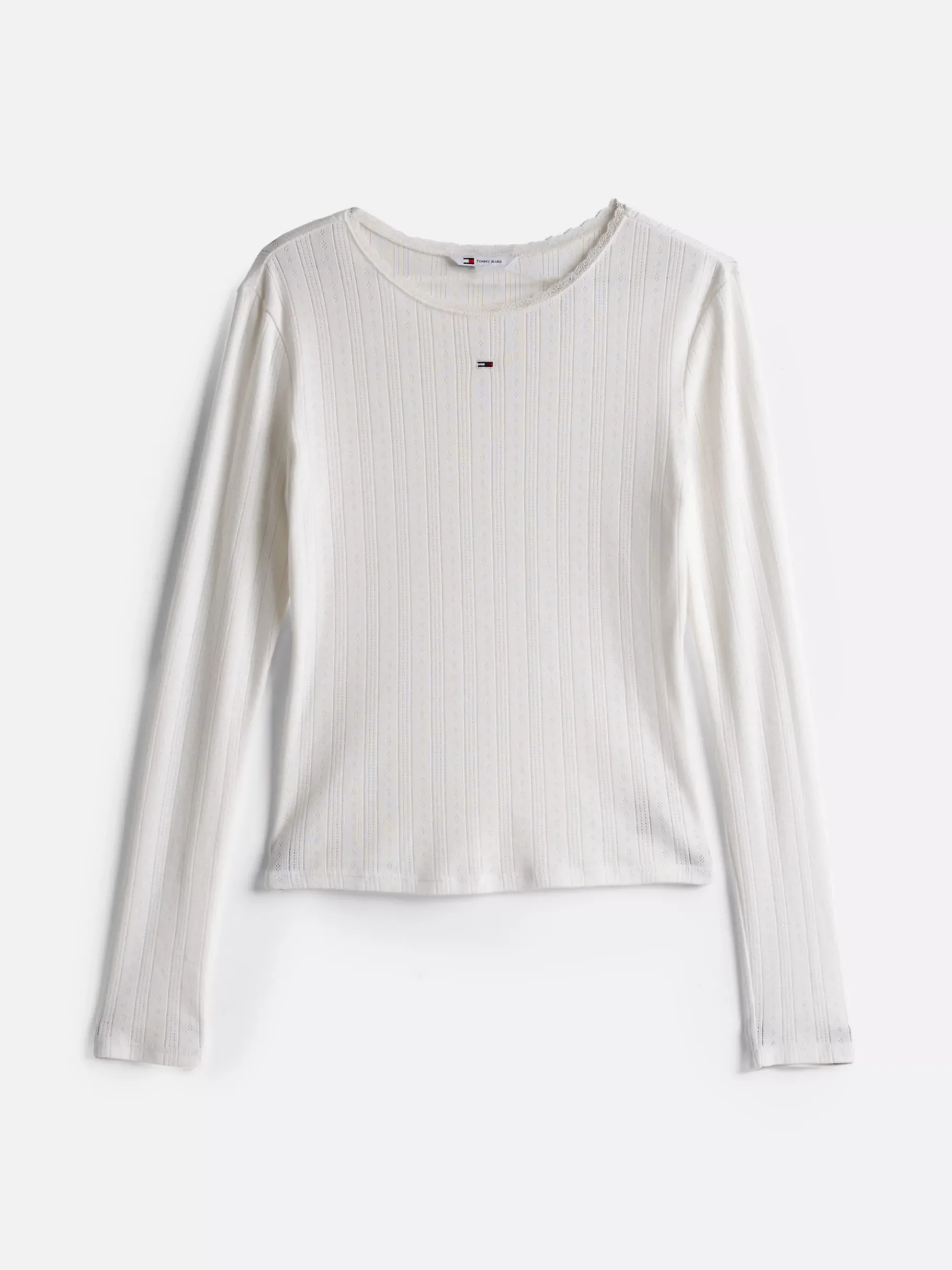 Tommy Hilfiger Slim Fit Pointelle-Langarmshirt ECRU Best Sale