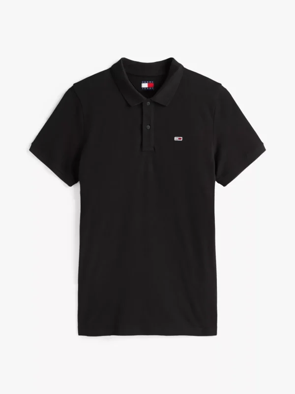 Tommy Hilfiger Slim Fit Poloshirt mit Flag-Patch BLACK New