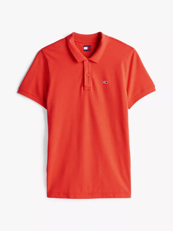 Tommy Hilfiger Slim Fit Poloshirt mit Flag-Patch BRIGHT VERMILLION Online
