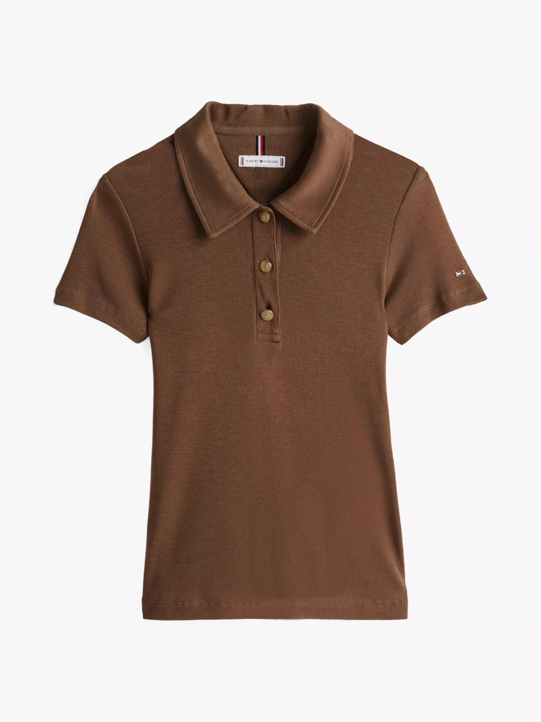 Tommy Hilfiger Slim Fit Poloshirt mit goldfarbenen Knöpfen TIMBER New