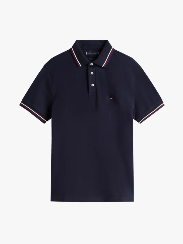 Tommy Hilfiger Slim Fit Poloshirt mit Kontrast-Details DESERT SKY Best Sale