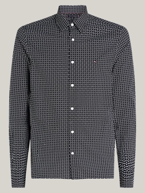 Tommy Hilfiger Slim Fit Popeline-Hemd mit Print DESERT SKY / OPTIC WHITE New