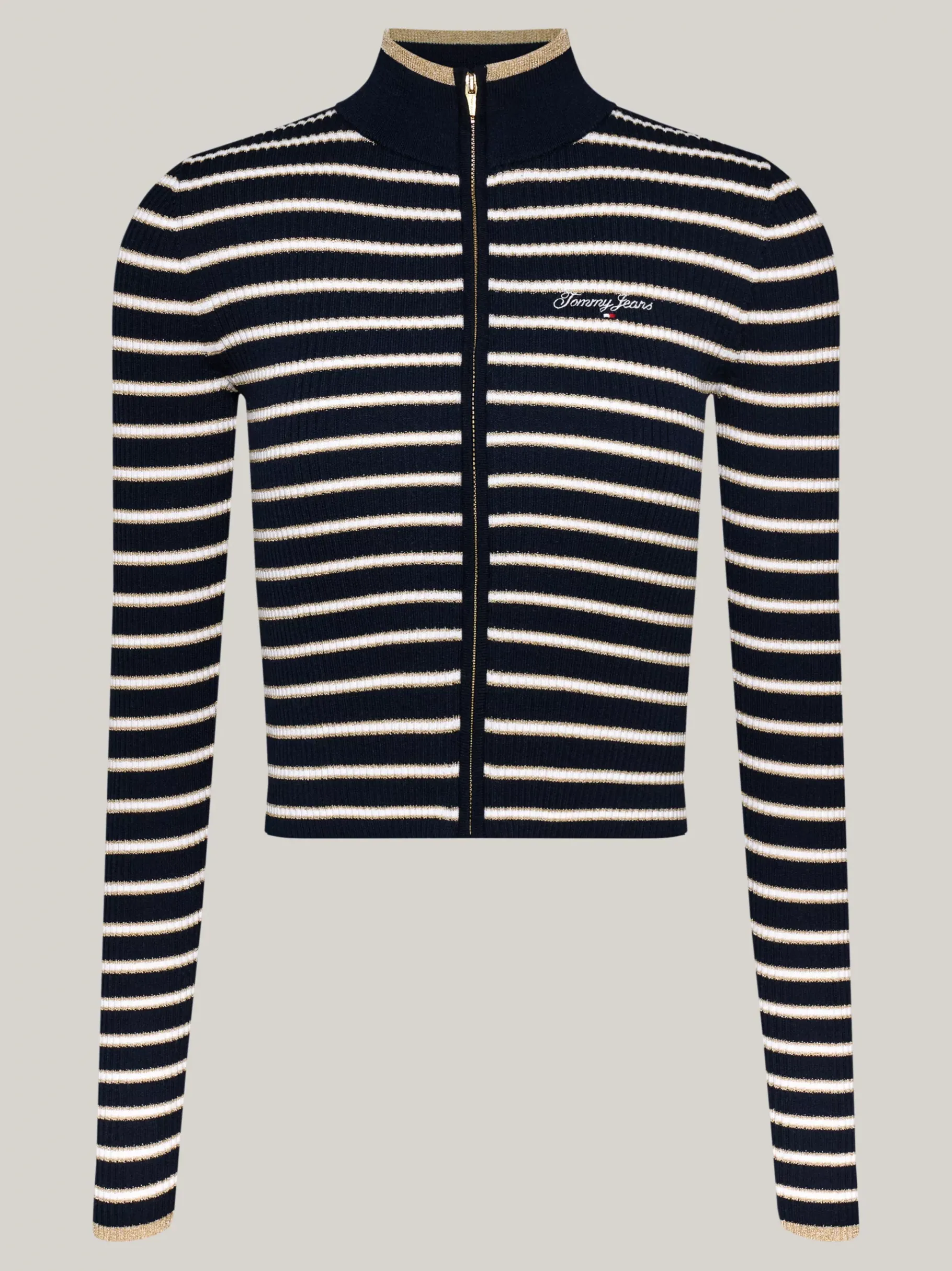 Tommy Hilfiger Slim Fit Reißverschluss-Cardigan mit Streifen DARK NIGHT NAVY / STRIPE Cheap