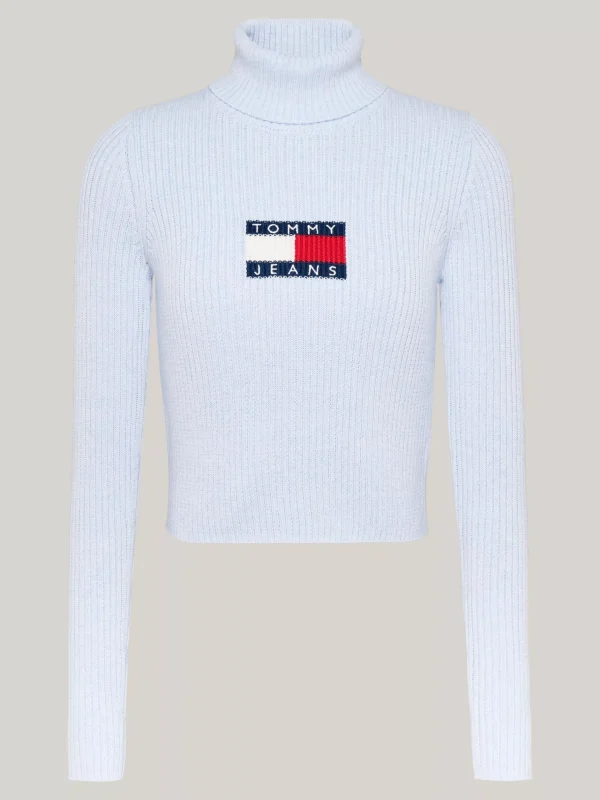 Tommy Hilfiger Slim Fit Rollkragenpullover mit Wolle VESSEL BLUE MELANGE New