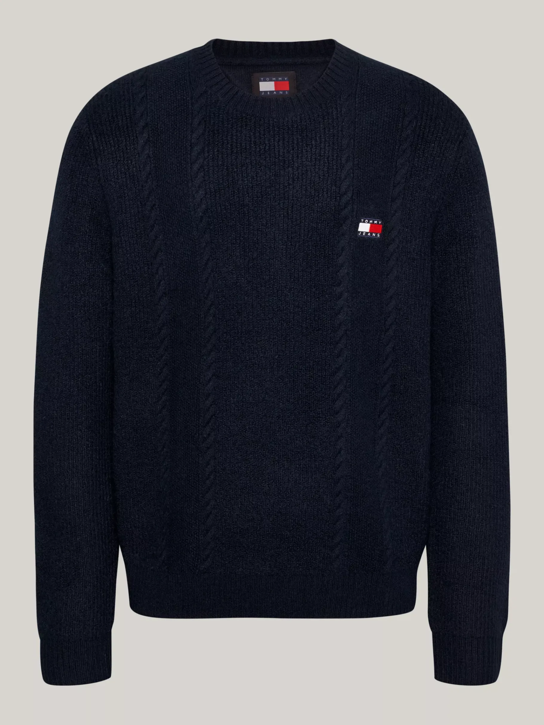 Tommy Hilfiger Slim Fit Rundhals-Pullover mit Zopfstrick DARK NIGHT NAVY Discount