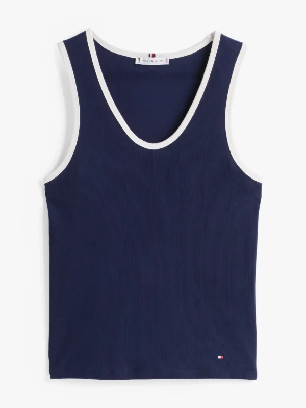 Tommy Hilfiger Slim Fit Tanktop mit Kontrast-Details DARK NIGHT NAVY Hot