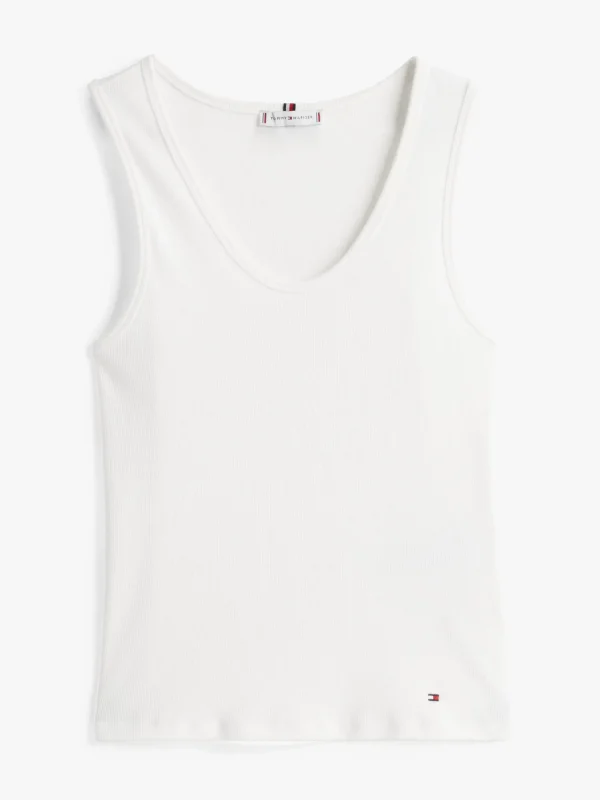 Tommy Hilfiger Slim Fit Tanktop mit Kontrast-Details ECRU Discount