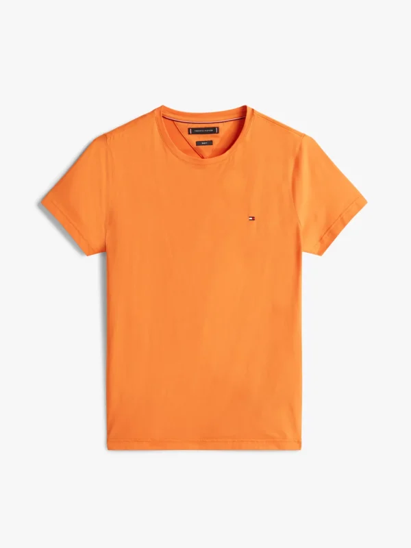 Tommy Hilfiger Slim Fit T-Shirt mit Flag-Stickerei BRILLIANT ORANGE Shop