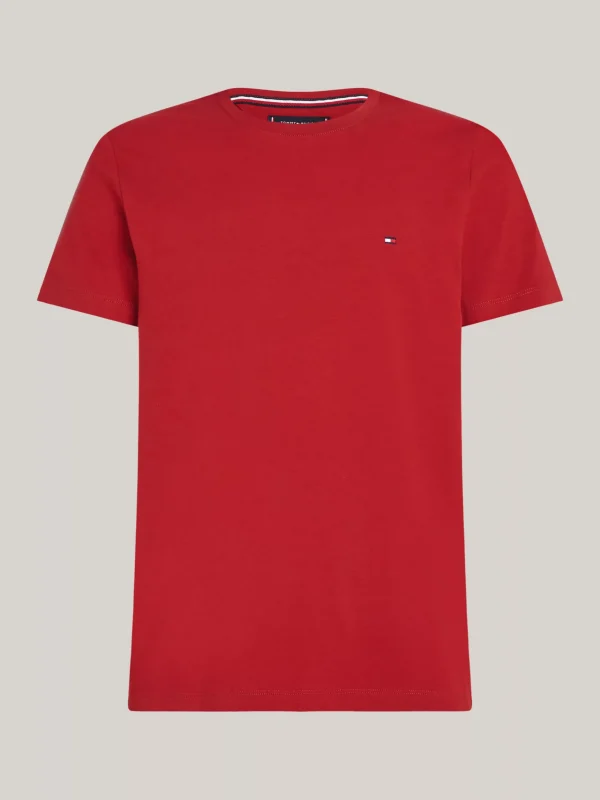 Tommy Hilfiger Slim Fit T-Shirt mit Flag-Stickerei DARK MAGMA New