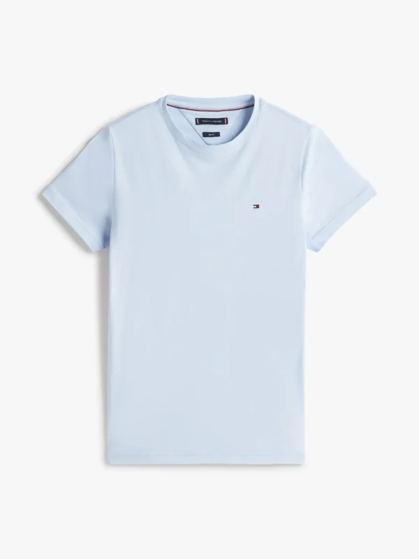 Tommy Hilfiger Slim Fit T-Shirt mit Flag-Stickerei BREEZY BLUE Hot