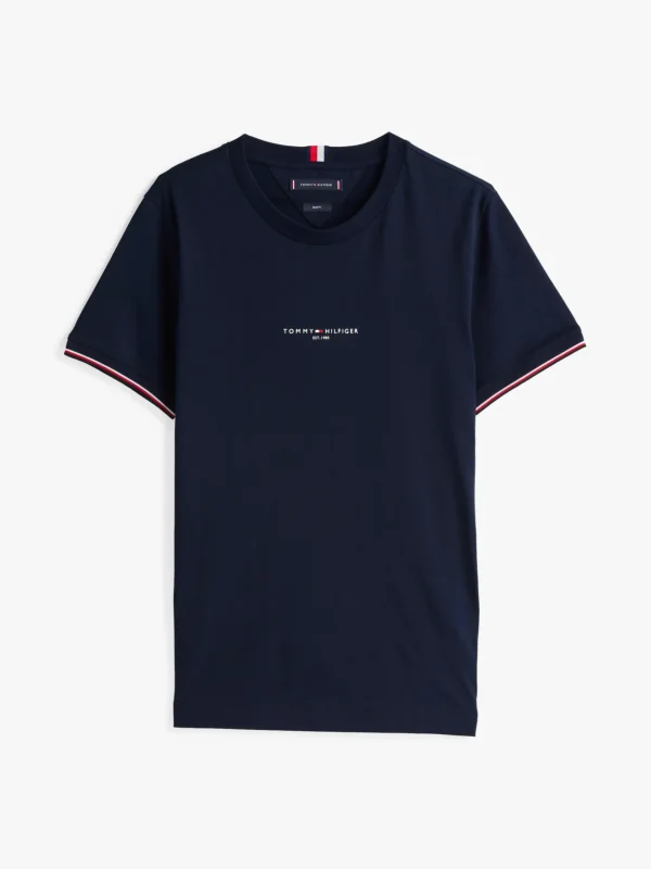 Tommy Hilfiger Slim Fit T-Shirt mit Kontrast-Details DESERT SKY Clearance