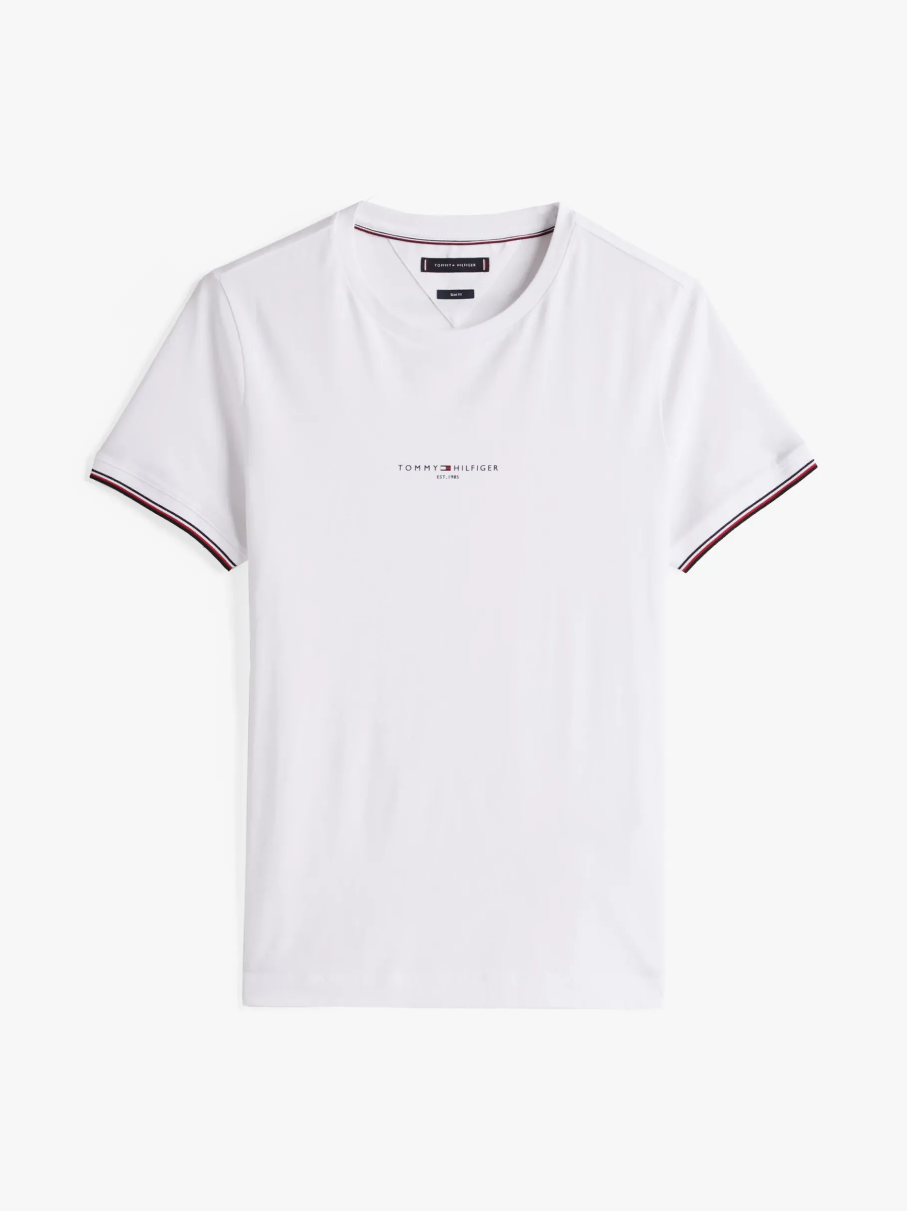 Tommy Hilfiger Slim Fit T-Shirt mit Kontrast-Details WHITE Best Sale