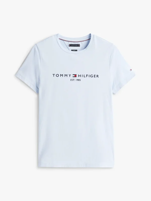 Tommy Hilfiger Slim Fit T-Shirt mit Logo-Stickerei BREEZY BLUE Online