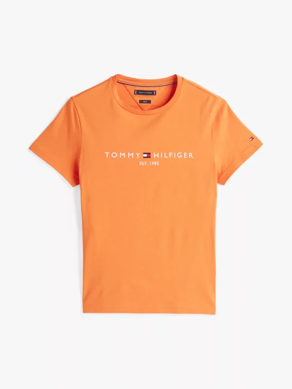 Tommy Hilfiger Slim Fit T-Shirt mit Logo-Stickerei BRILLIANT ORANGE New